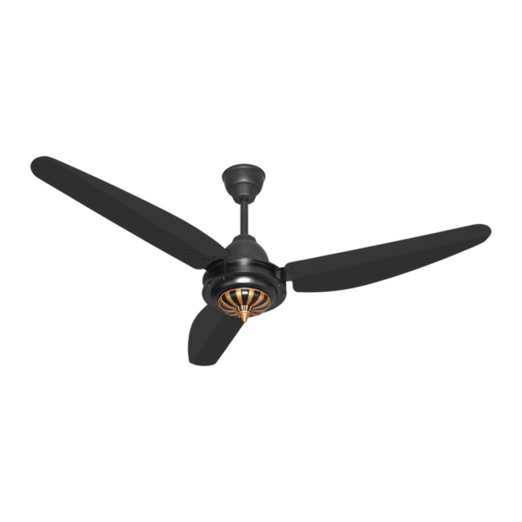 Antique Model AC/DC Ceiling Matte Black Golden angled view