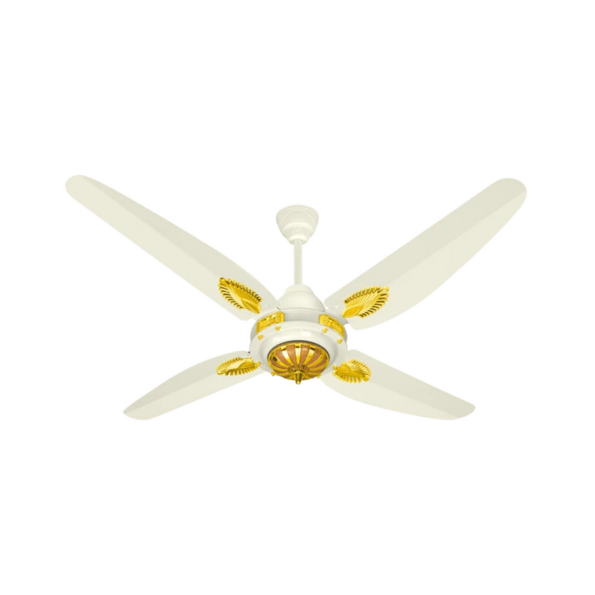 Antique Fancy 4 Bladed White Golden angled view