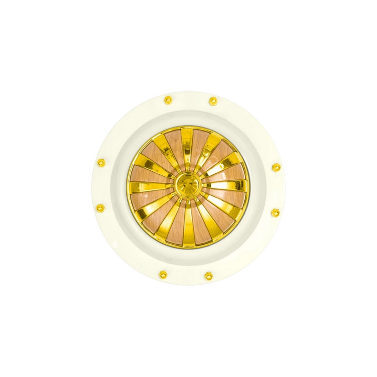 Antique Fancy 4 Bladed White Golden motor detail